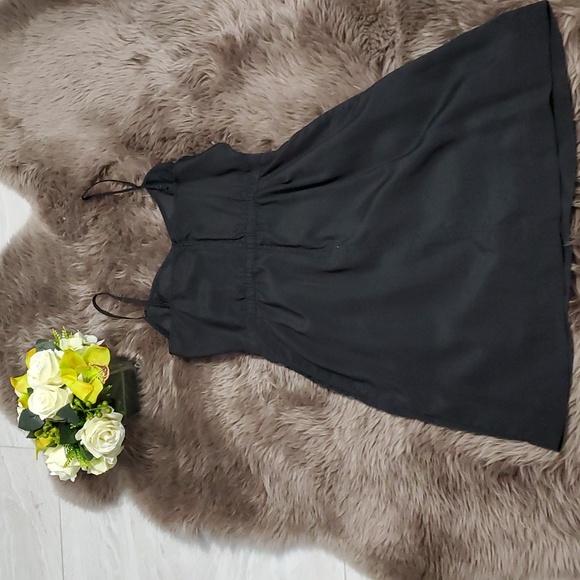 J. Crew Black Spaghetti Strap Sleeveless Fit and Flare Pocket Sundress - Picture 6 of 7